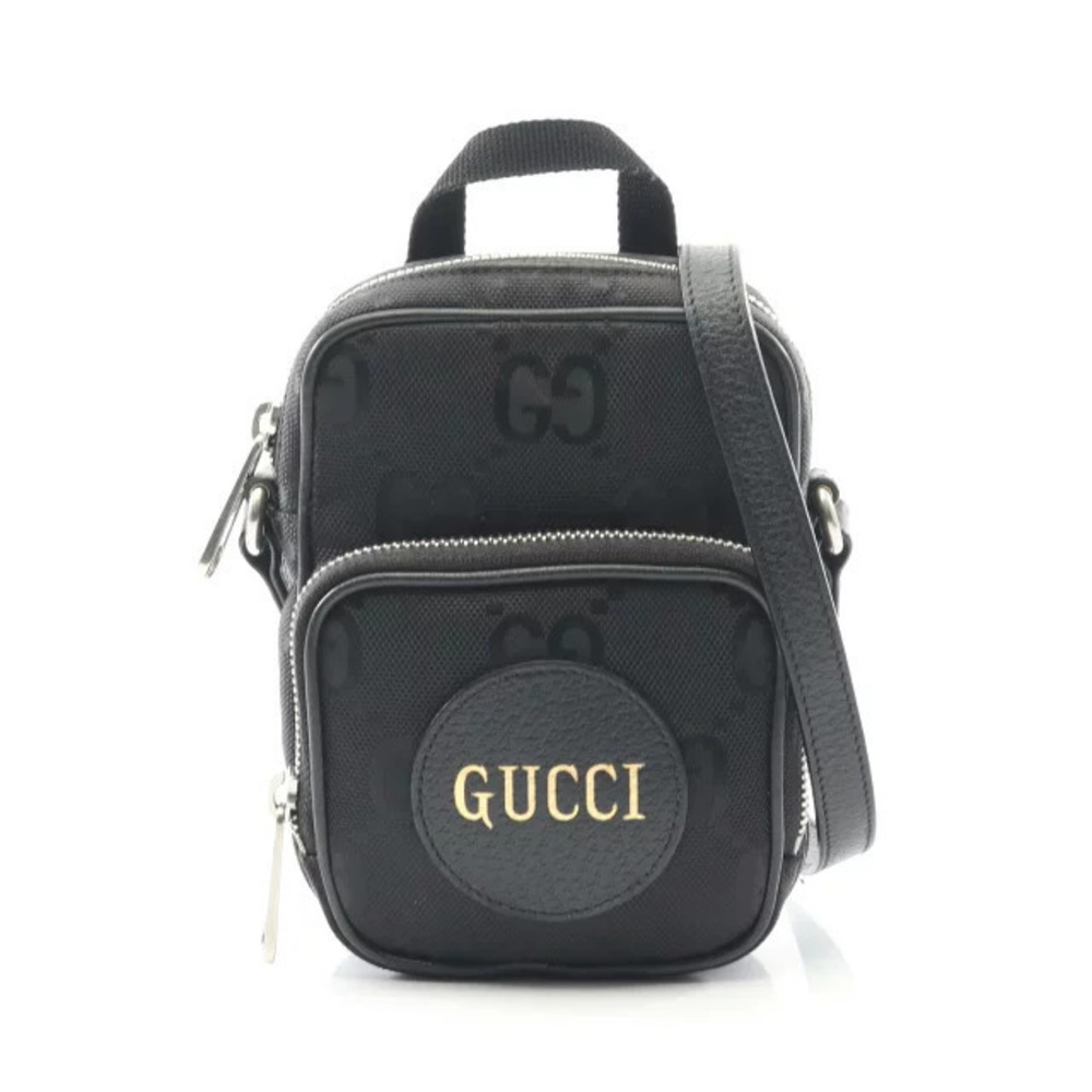 Gucci Off the Grid Shoulder Bag Leather Canvas Black
